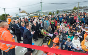 The opening of the Dallington Bridge on Gayhurst Road in Christchurch.