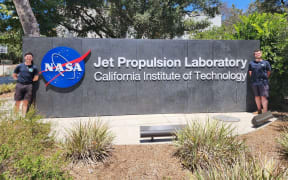 UC PhD candidates Felix Goddard (left) and Jack Patterson (right) are interning with NASA’s Jet Propulsion Laboratory