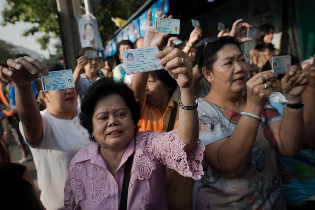 Voters in Bangkok were blocked by protest action from getting to some polling stations