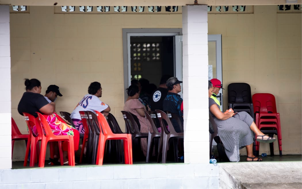 Voters at a polling booth in Apia waiting to cast their votes. 29 August 2025.