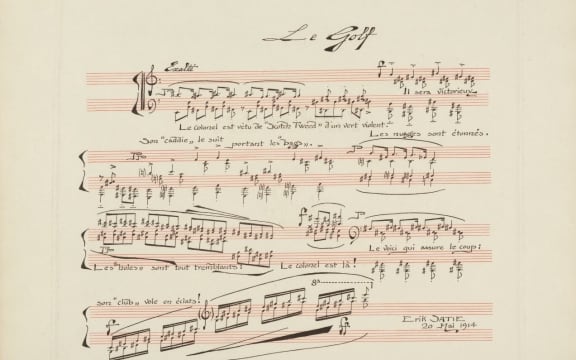 Le Golf. Calligraphy by Erik Satie