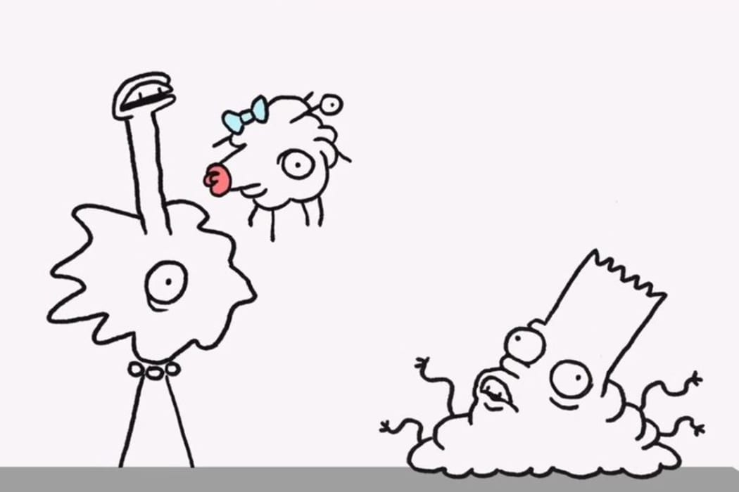 A screenshot from The Sampsans couch gag