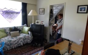 Sandra in her room at Monte Cecilia Housing Trust's emergency accommodation