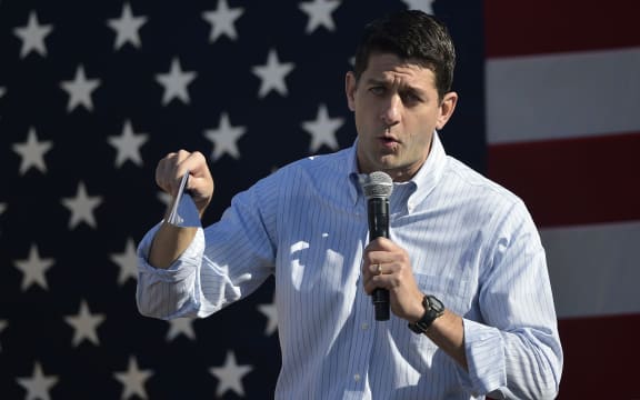US House Speaker Paul Ryan at a Republican Party event 8 October.