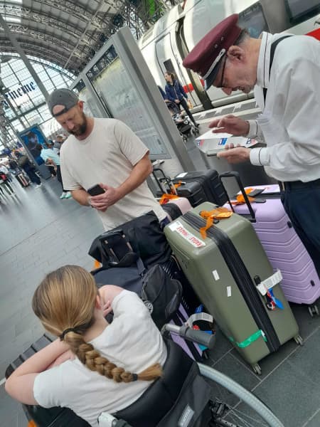 Travelling with medical supplies, luggage and a wheelchair wasn't easy.