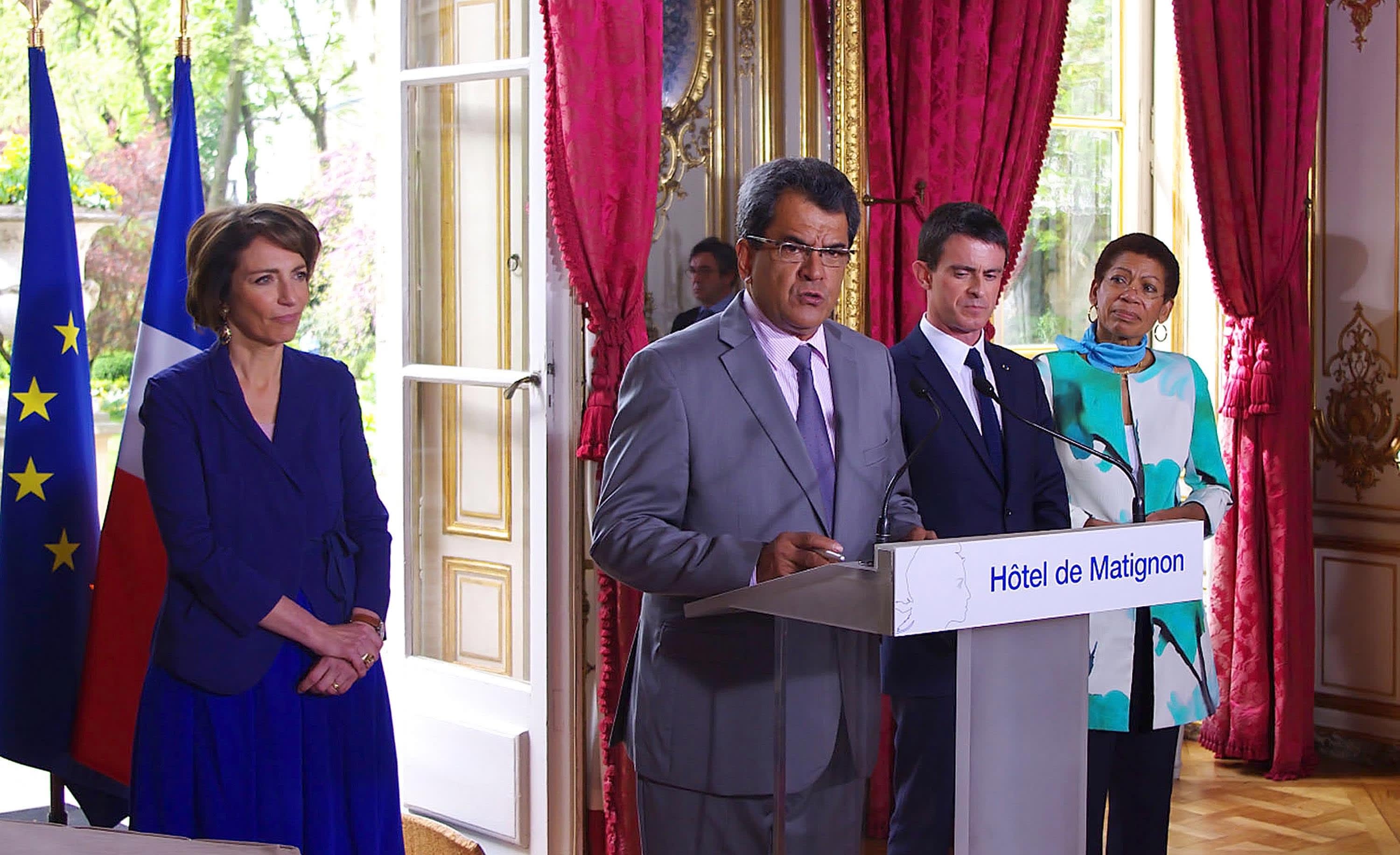 French Polynesia President Edouard Fritch speaks following the agreement with France over funds to assist the poor.