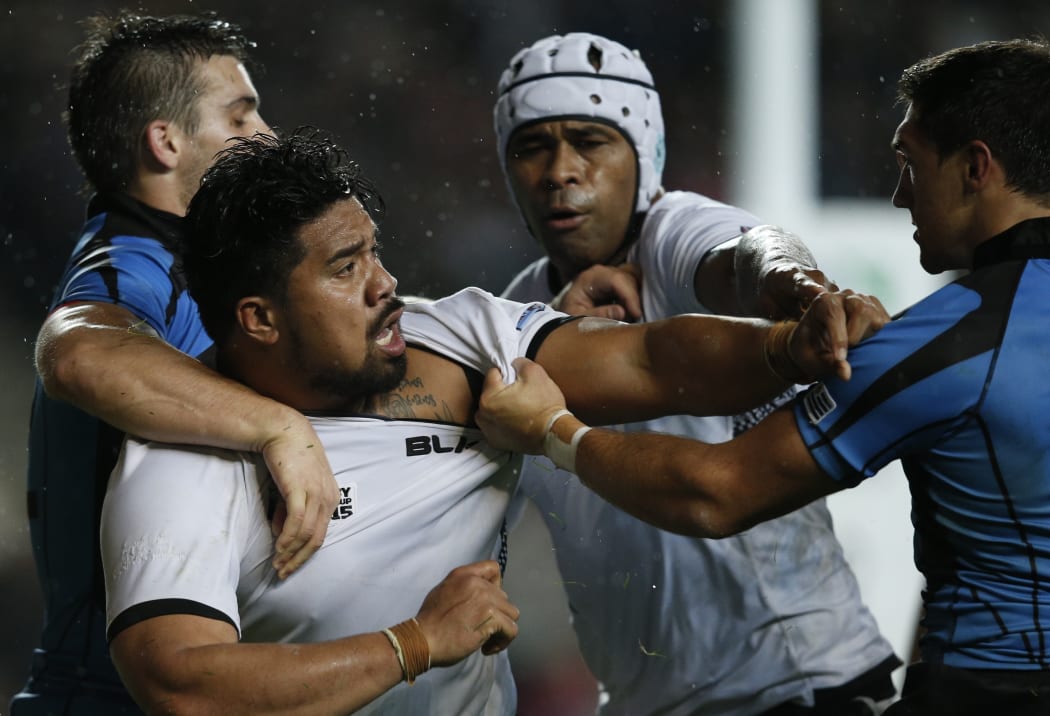 Fiji prop Campese Ma'afu (L) gets another chance to square off against Uruguay this weekend.