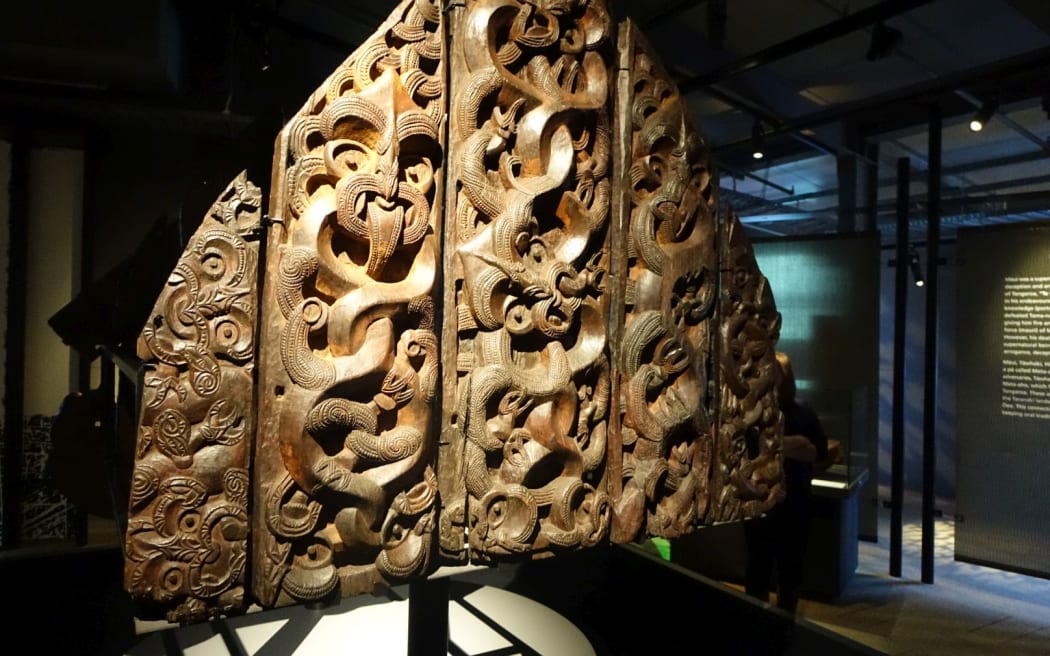 A portion of the Motunui Epa which went on display at the Puke Ariki Museum in New Plymouth today.