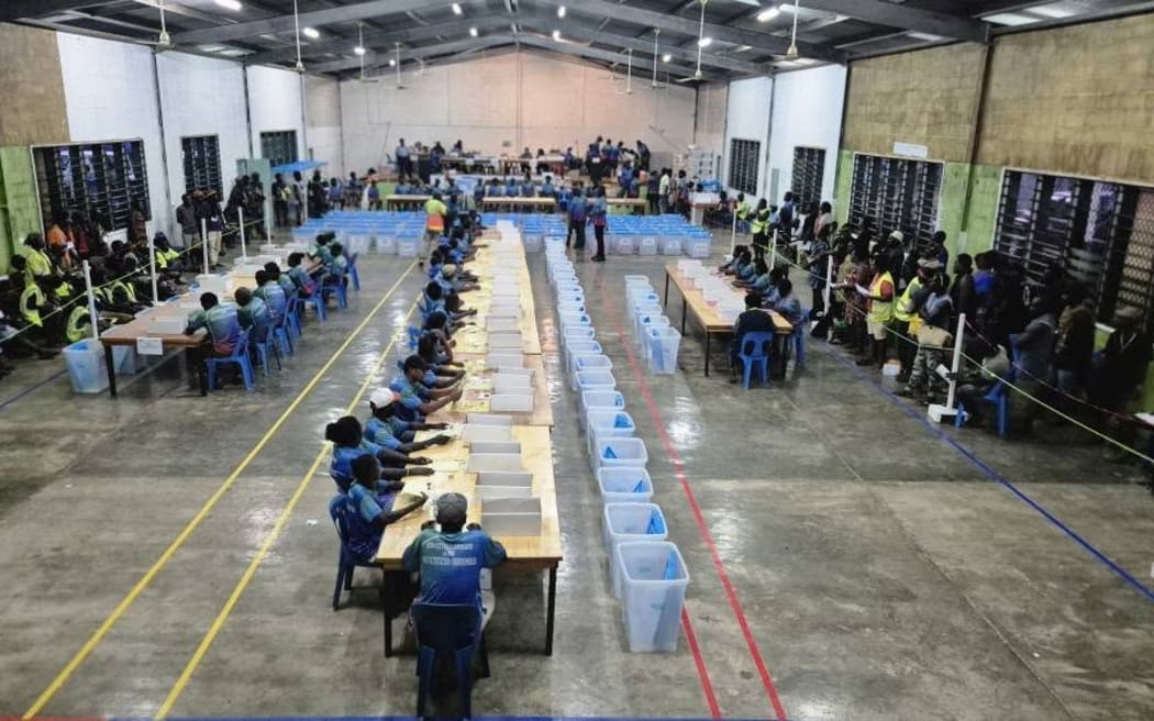 Counting centre for the 2025 Bougainville general election
