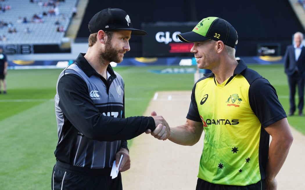 Kane Williamson and David Warner.
New Zealand Black Caps v Australia.