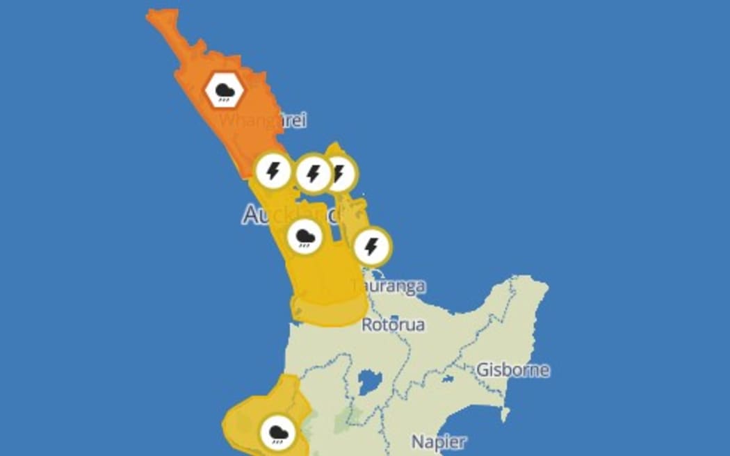 MetService weather warnings and watches.