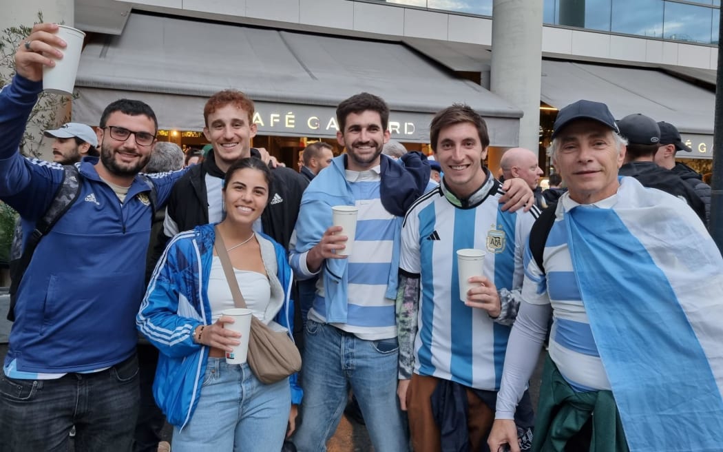 Fans at the Rugby World Cup 2023 in France ahead of the All Blacks vs Argentina game on 21 October.