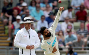 Ajaz Patel bowling