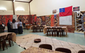Mangere College hall decorated for Samoan Language Week.