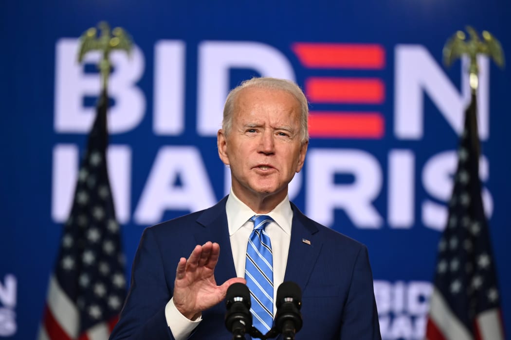Democratic Presidential candidate Joe Biden speaks at the Chase Center in Wilmington, Delaware.