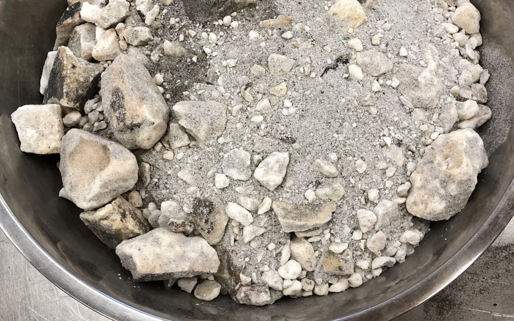 Methamphetamine concealed in a steel plate compactor