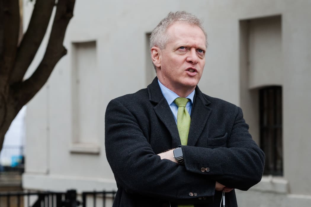 Phillip Lee MP speaks to reporters in March.