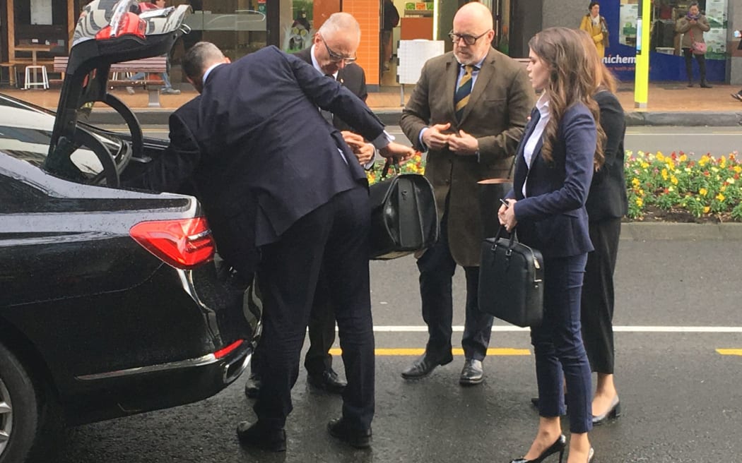 The Megaupload legal team, including Kim Dotcom's wife Elizabeth Dotcom, arrive at the Supreme Court for day four of their extradition appeal hearing