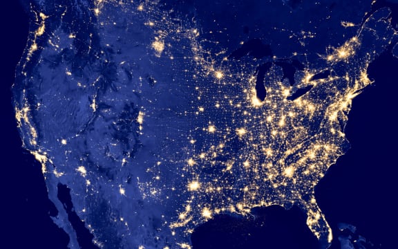 America by night - Elements of this image are furnished by NASA.