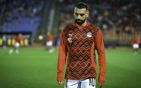 Mo Salah relaxing during the Warm up before the match between Egypt and Sierra Leone in the 6th Round of the FIFA World Cup 2026 CAF Qualifierson March 25, 2025. (Photo by Mohamed Tageldin / Middle East Images via AFP)
