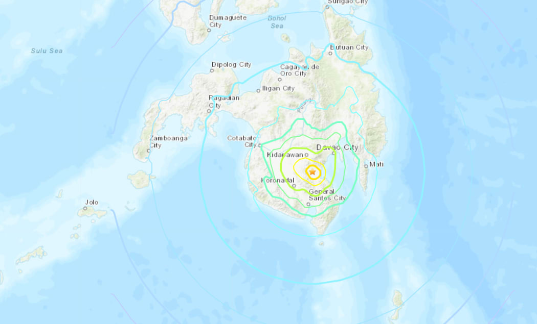 The earthquake hit 56 kilometres southwest of Davao.