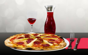 pizza and wine
