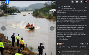 False images of a recent flooding disaster at the Mahurangi River.