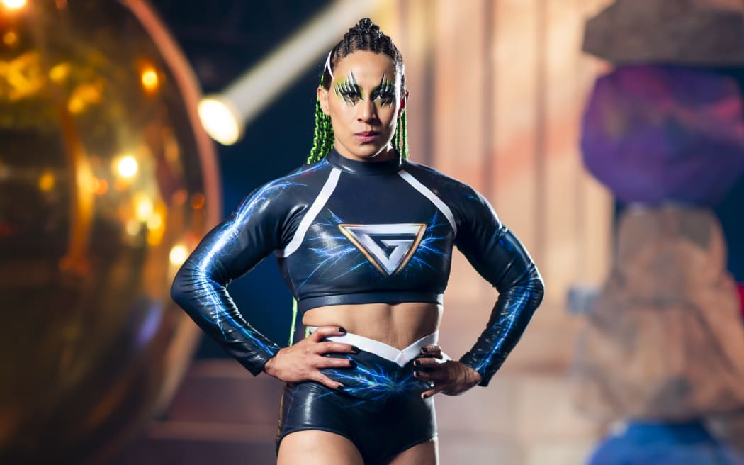 Alethea Boon as Elektra in the Australian reboot of Gladiators.
