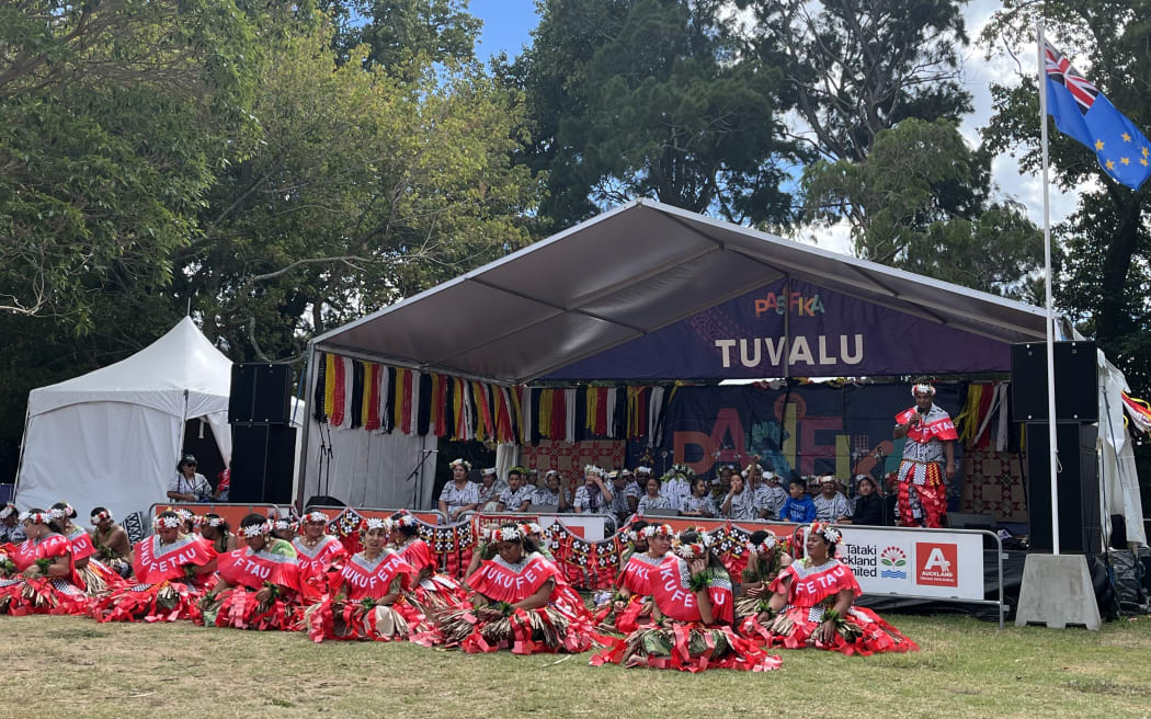 The Tuvalu stage, Pasifika Festival 2025.