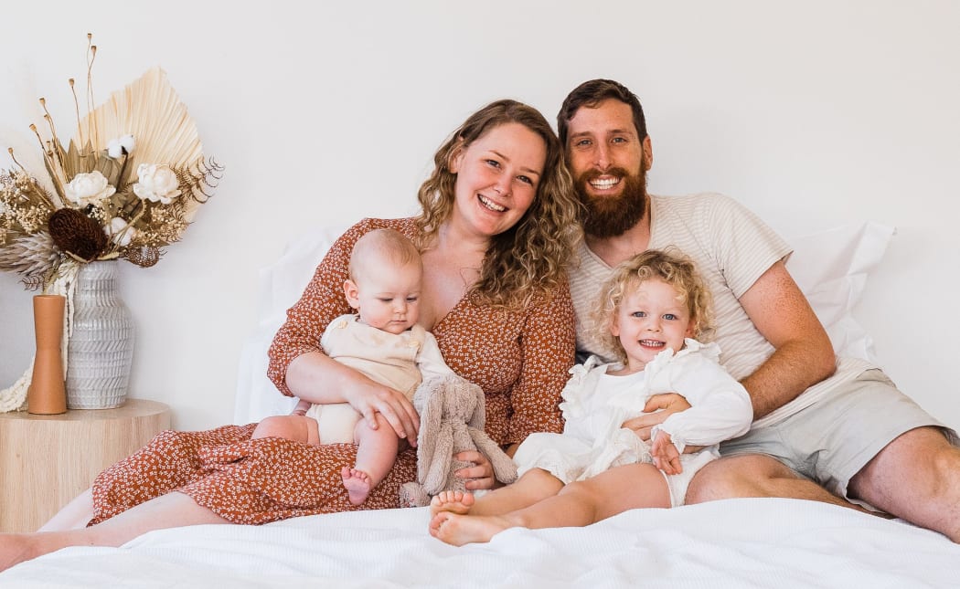 Kirsten and Adam Ferris from WonderFerris Photography, pictured here with their daughters, baby Elodie and Ayla, called on Mayday weddings to help cover a job on Saturday when they were forced into isolation with Covid.