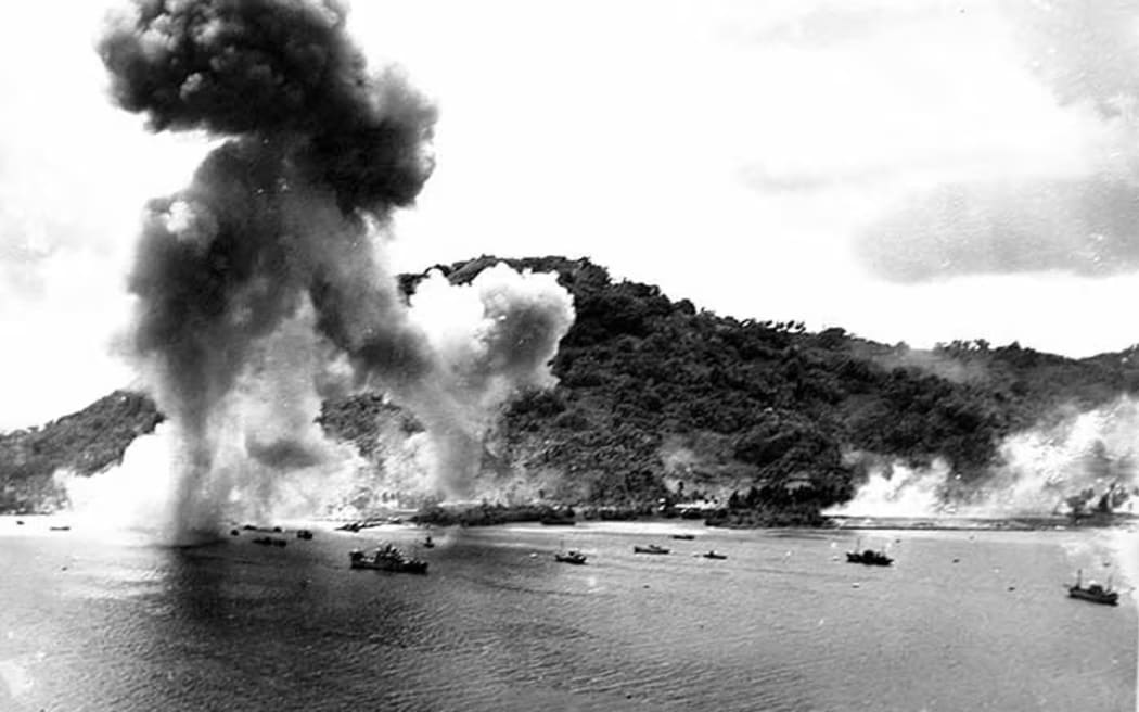 US forces bombed Chuuk towards the end of the war in 1944. (Supplied: University of Guam)