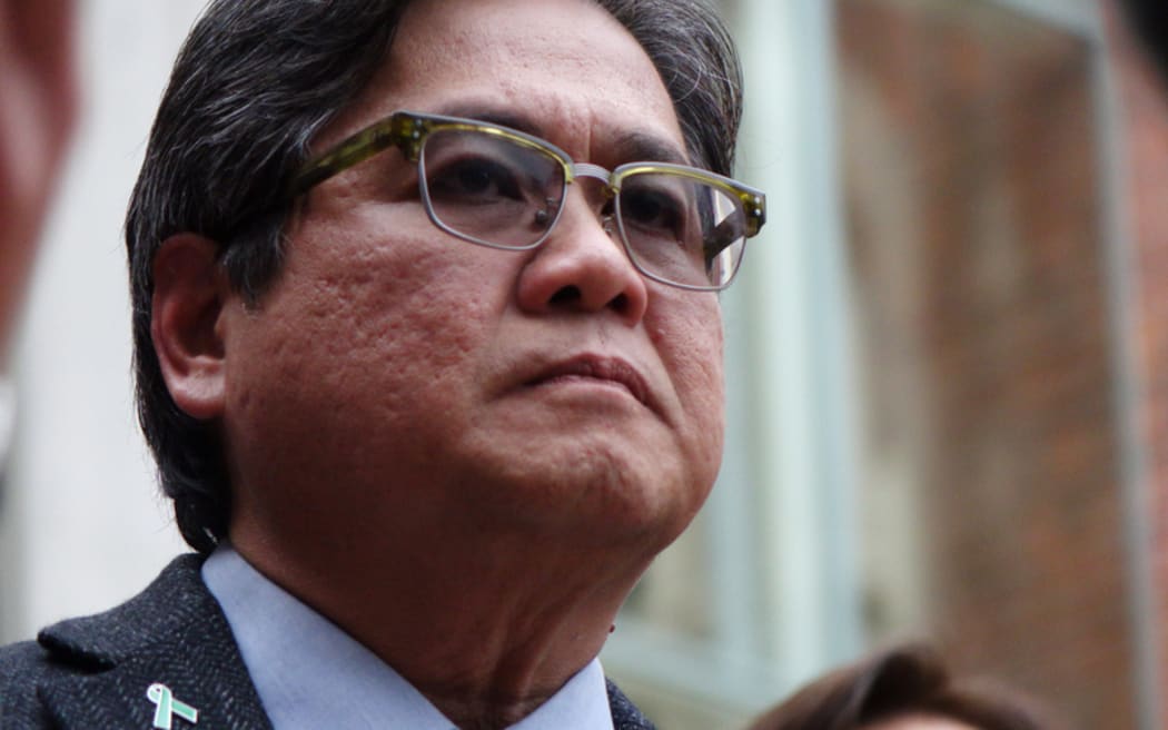 Blessie Gotingco's husband, Antonio, outside court after the guilty verdicts.
