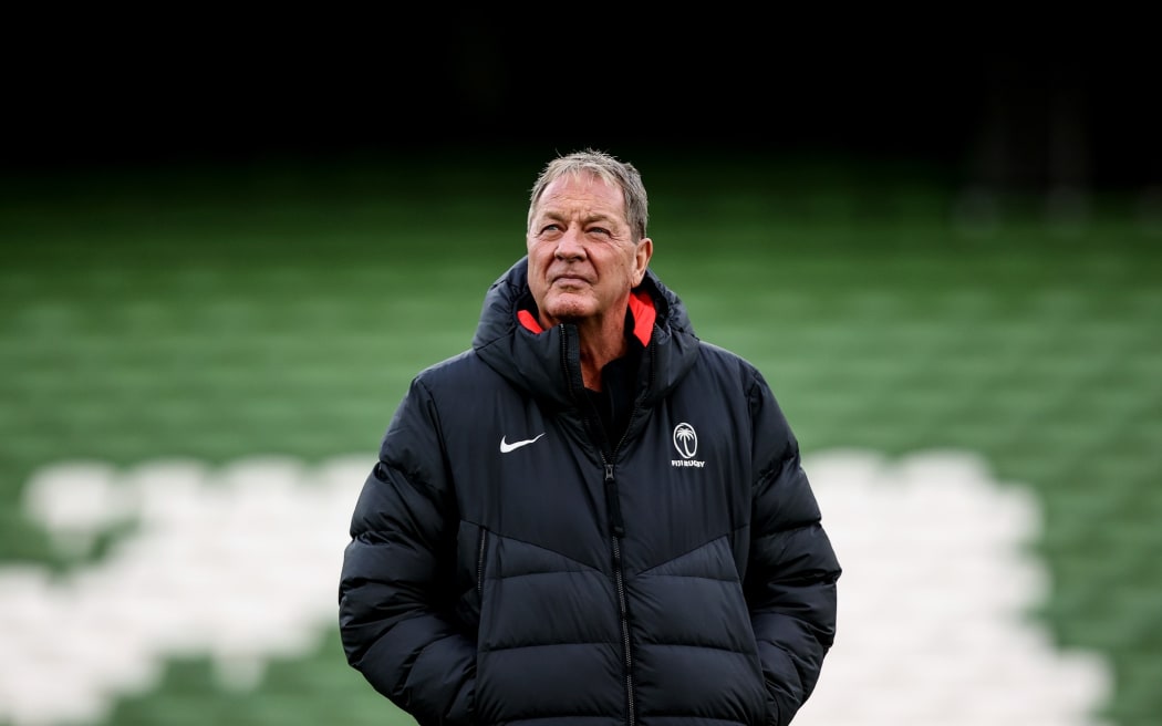 Flying Fijian head coach Mick Byrne at the Aviva Stadium, Dublin during the November Tour of 2024. Photo: INPHO/Ben Brady