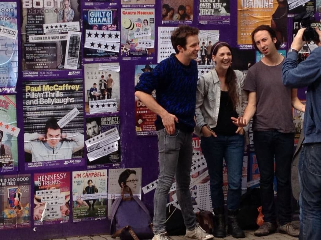 A photo of the three actors behind Square Eye Pair