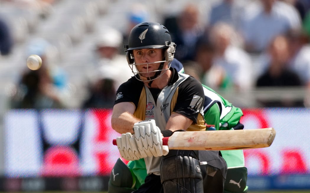 Aaron Redmond bats during the ICC World Twenty20 Cup match between New Zealand and Ireland at Trent Bridge, Nottingham.