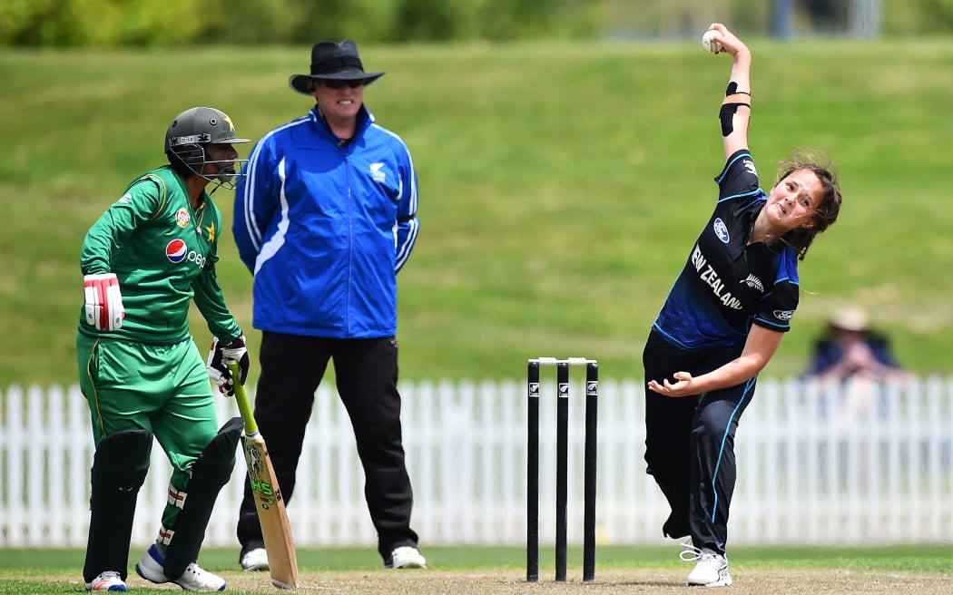 White Ferns player Amelia Kerr during their 4th ODI match against the New Zealand White Ferns November 2016