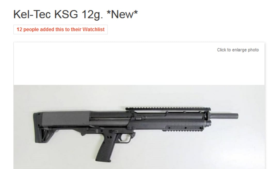 A Kel-Tec KSG for sale on Trade Me on Monday 18 March, 2019