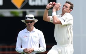 Black Caps bowler Tim Southee in action at the Gabba.