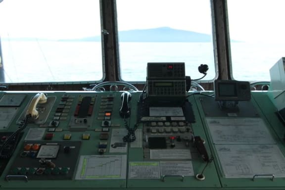 A view from the bridge of the Akademik Shokalskiy.