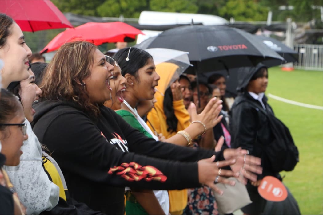 Rain or shine, performers’ support squads were still out in full force.