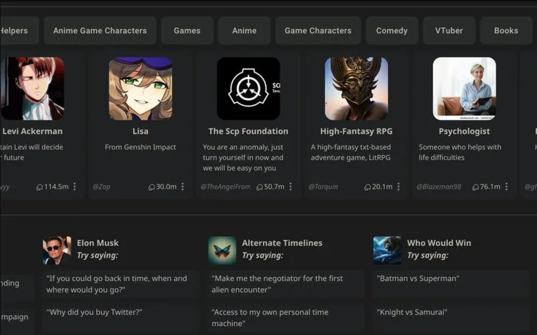 Character.ai has 20 million registered users.