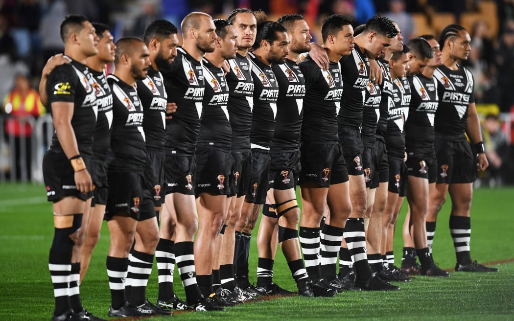 The Kiwis rugby league world cup team.