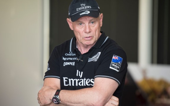 Grant Dalton, Emirates Team New Zealand Managing Director talks to media at a press conference at the team's base in Auckland. 13/6/2014