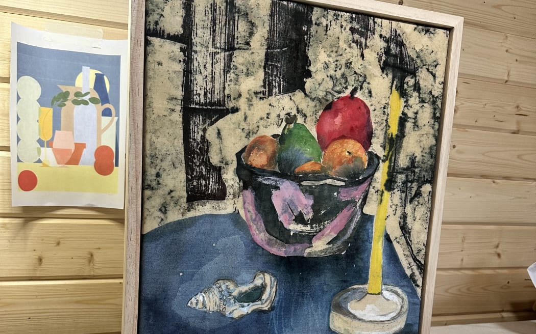 One of Cate's batik-style still lifes