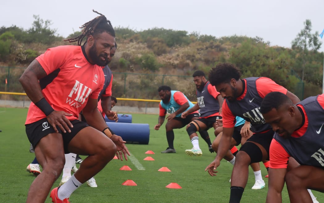 The Flying Fijians training in San Diego ahead of their clash against the All Blacks. Photo: FRU