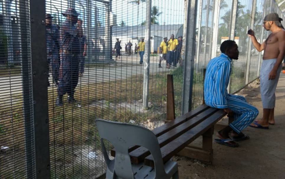 Manus Island detainees and security.