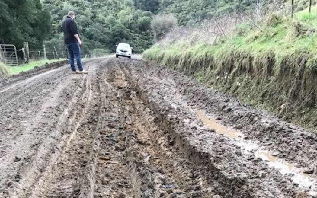 Puniwhakau Road logging trucks' damage in 2021