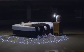 Wellington duo No Pictures Please in their video for 'White Towels'.