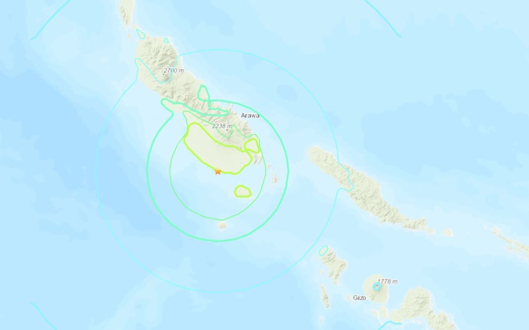 The quake struck near Bougainville Island, an autonomous region of Papua New Guinea, at 8.13am NZT.
