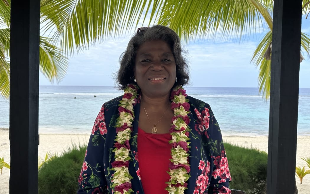 The US representative to the United Nations Linda Thomas-Greenfield at the Pacific Islands Forum in Rarotonga